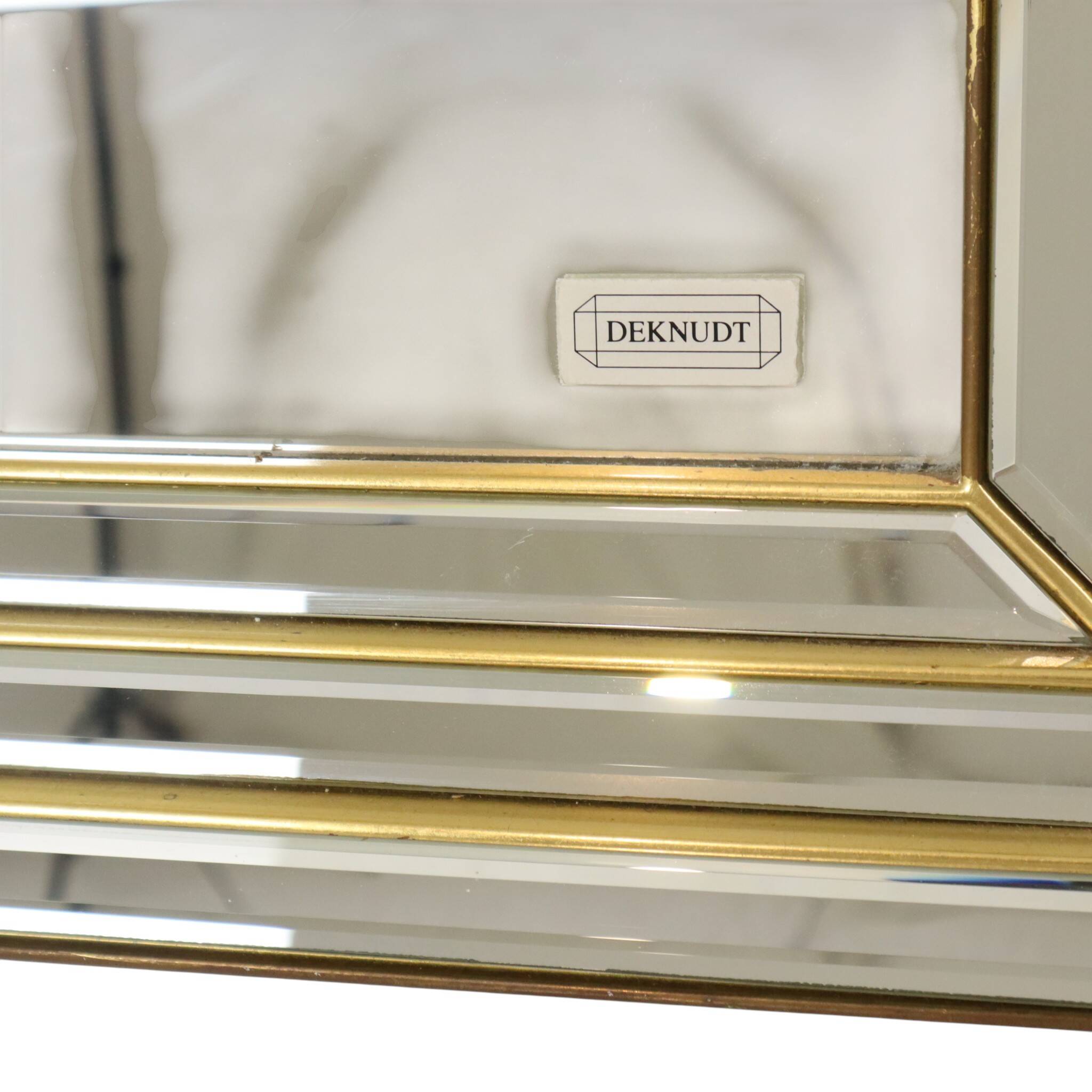 Miroir avec console argentés et dorés – Deknudt