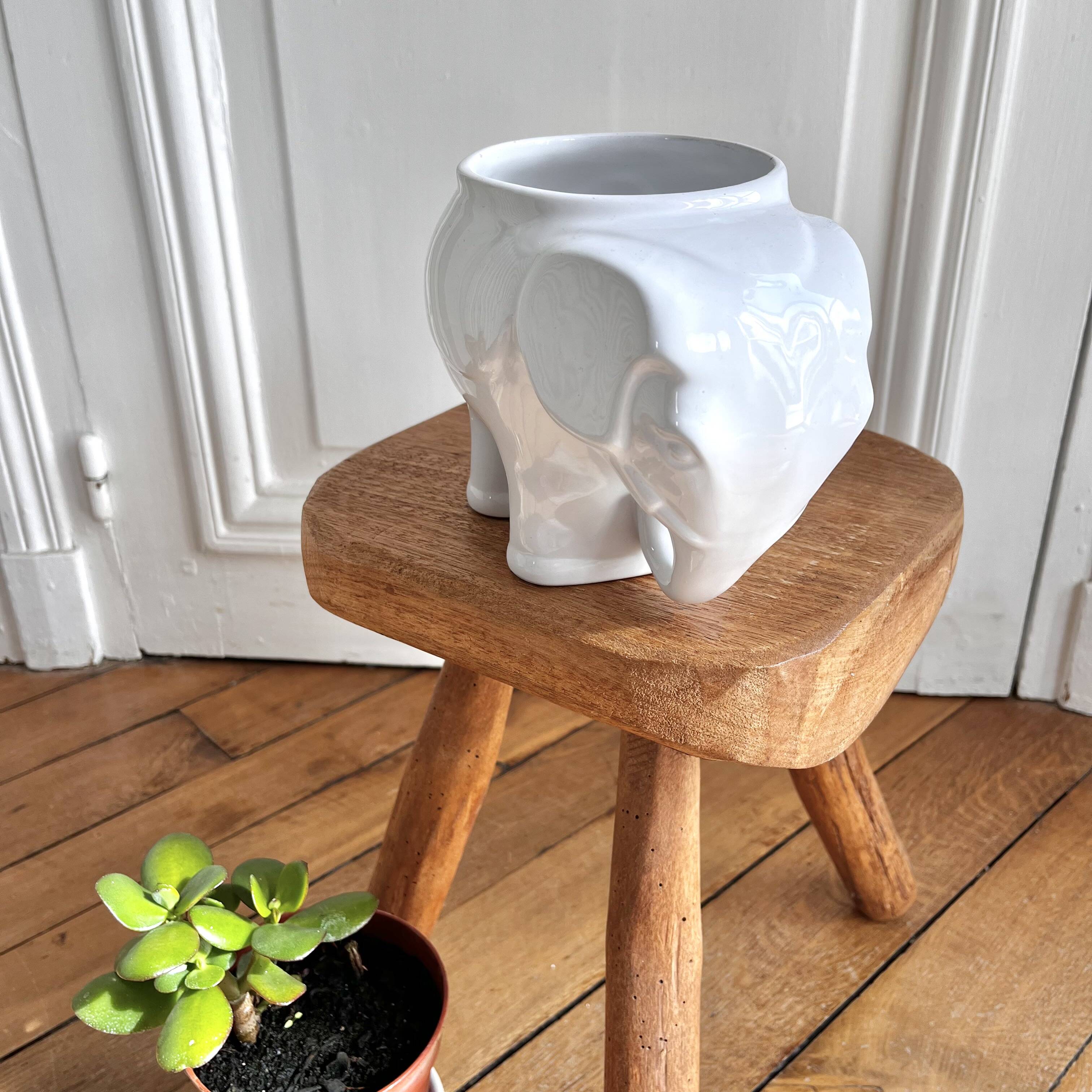 Elephant ceramic vase pot cover 60s/70s