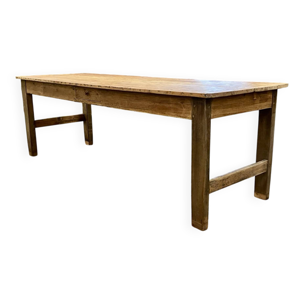 Table de ferme 19ème en sapin et châtaignier — Beyit