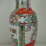 Porcelain vase with polychrome decoration - mid-20th century