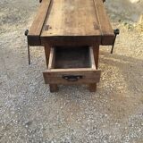 Mid-20th century beech workbench with two drawers