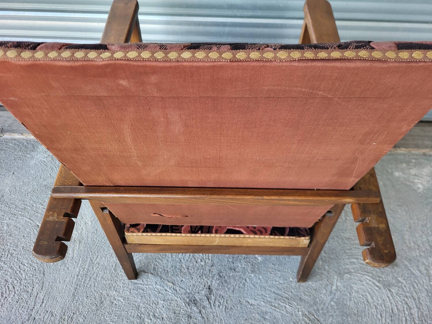 Authentic old vintage reclining relax armchair in very good condition