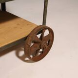 Vintage industrial shelf on wheels from the 1960s, Czechoslovakia