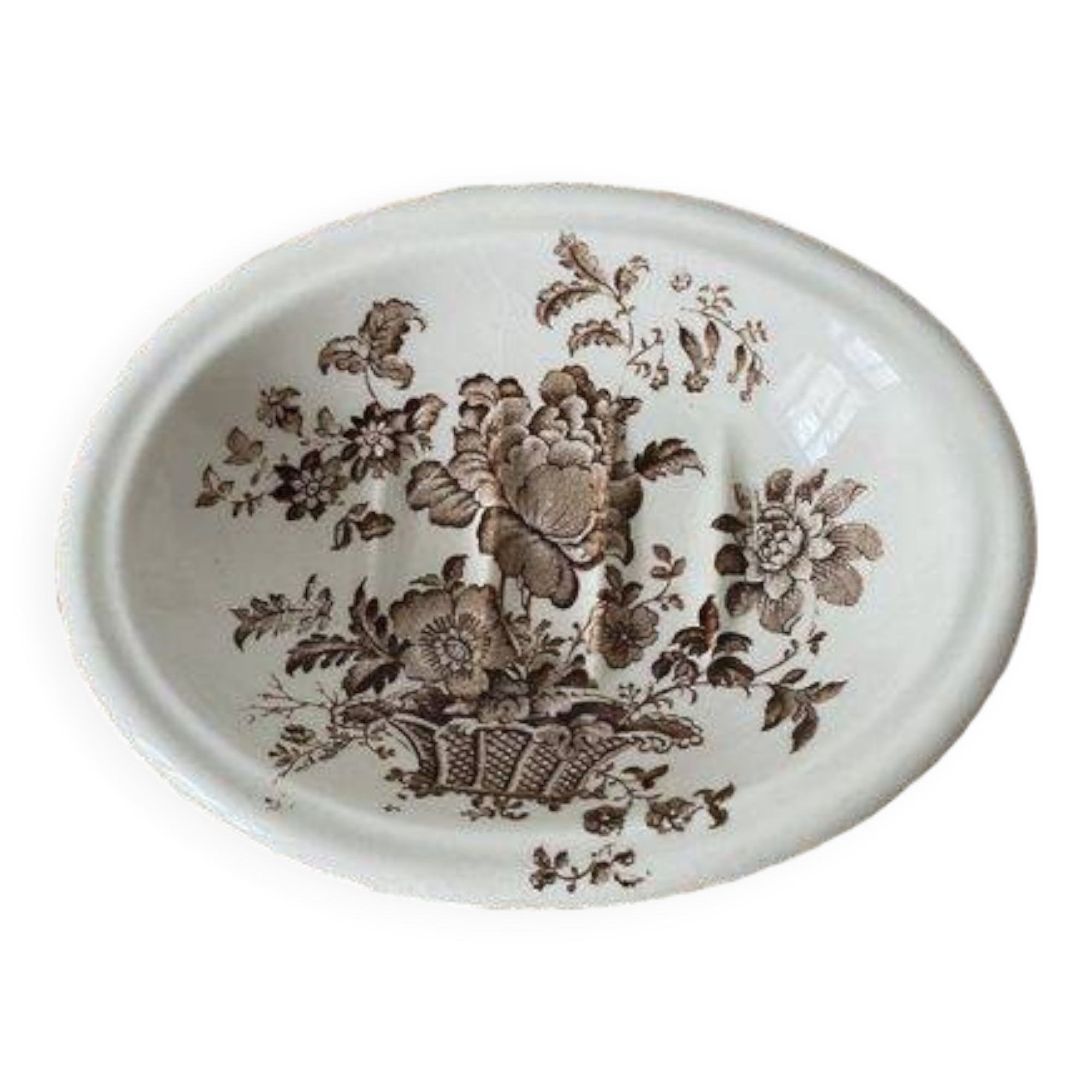 English earthenware soap dish, Crown Devon brand
