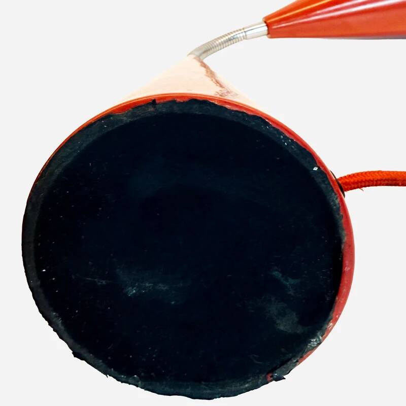 80's style table lamp Max Bill, Egoluce, vintage brown-red.