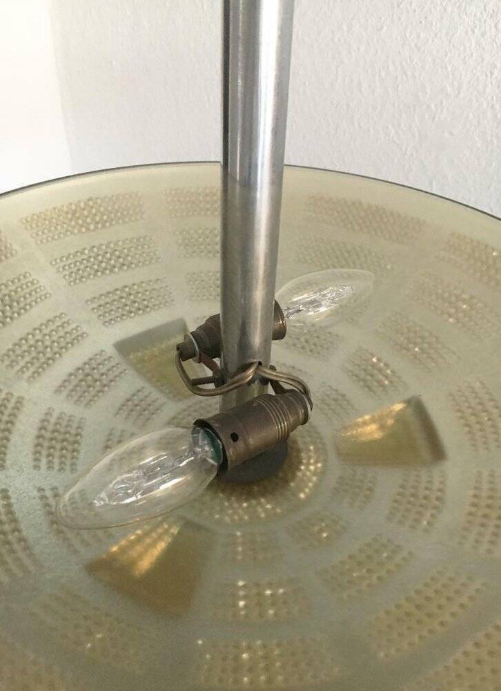 Art Deco metal and glass ceiling lamp