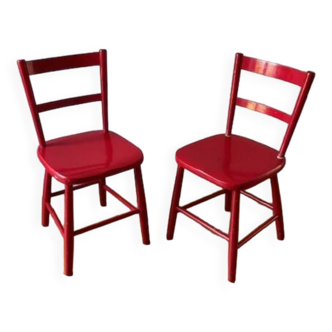 2 solid beech chairs - Sweden 50s/60s