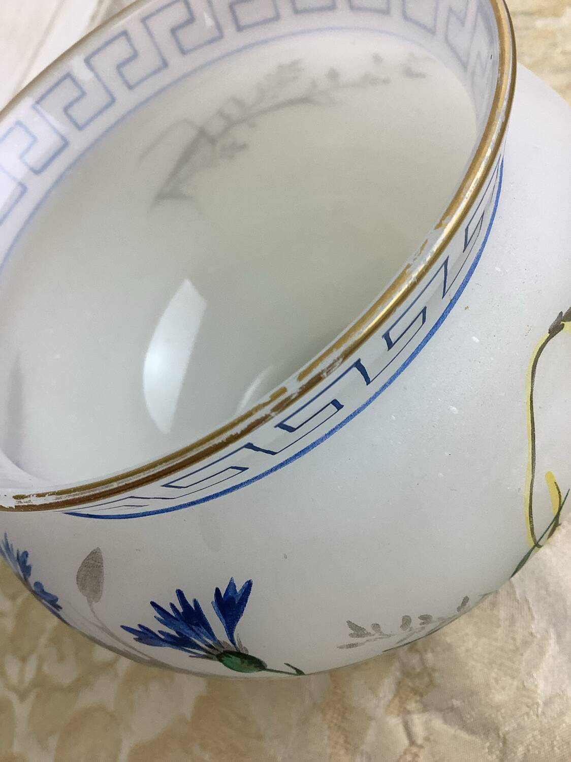 Two opaline glass cups