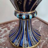Two-handled baluster vase in late 19th century earthenware from the Gustave Asch factory (1856-1911)