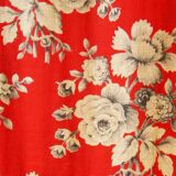 5-leaf screen in wood & floral fabric 1960