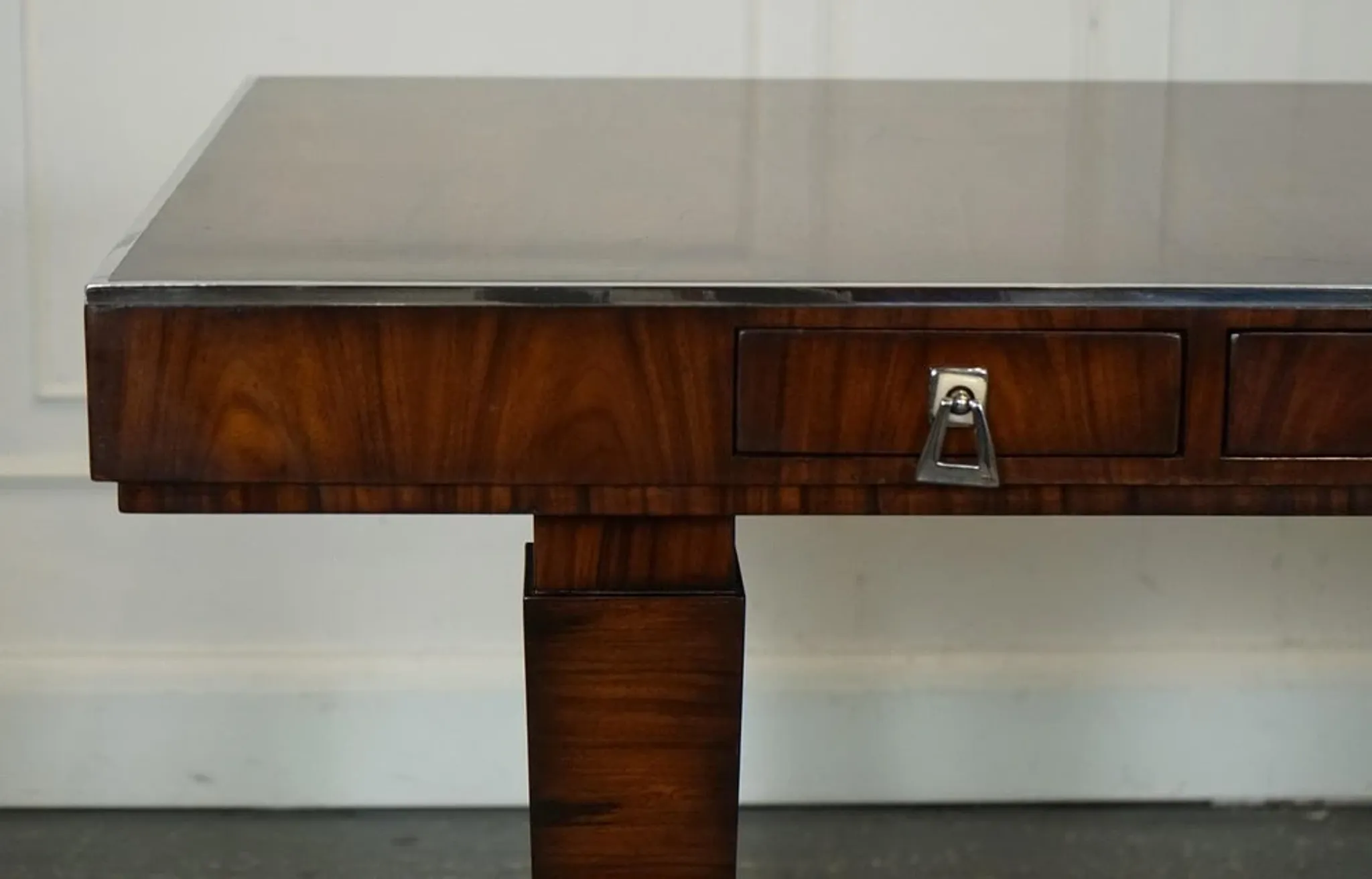 Double-Faced Drawer Desk Art Deco by Theodore Alexander