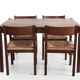 Suite of six Wenge wooden dining chairs