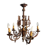 Lustre Louis XVI en bronze et laiton
