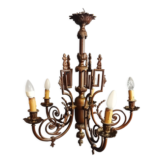 Lustre Louis XVI en bronze et laiton