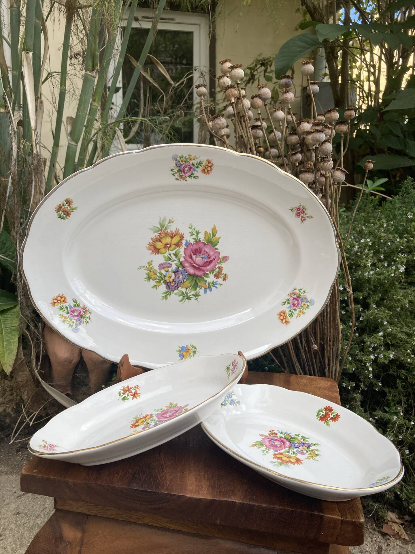 Plats de service ovales Digoin Sarreguemines charme d’antan
