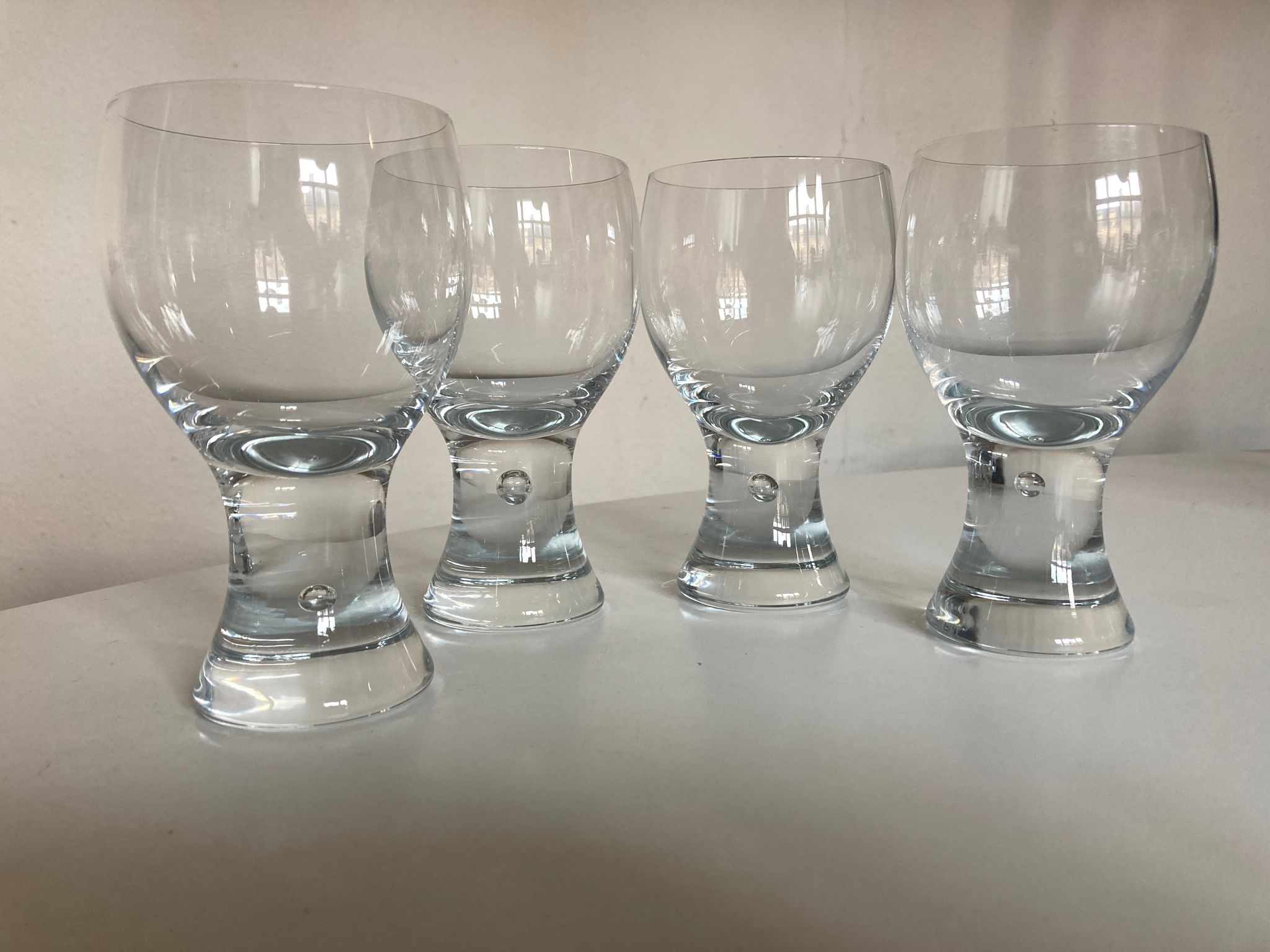 Set of 4 glasses Rondo by Kosta Boda Sweden 1970