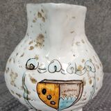 Sicily Pluchino Del Chiaro: Vintage ceramic vase with painted decorations