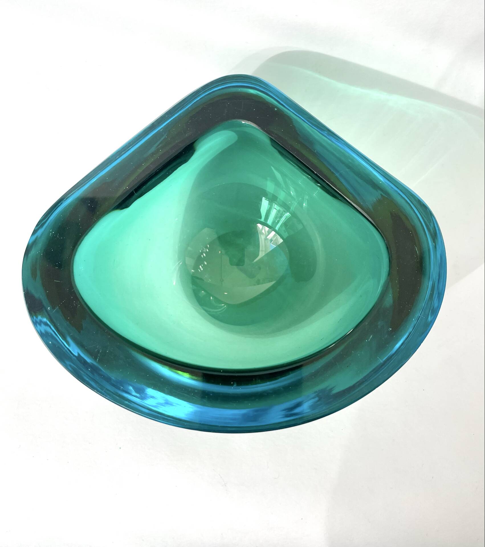 Blue and green submerged vide poche, Flavio Poli, Murano
