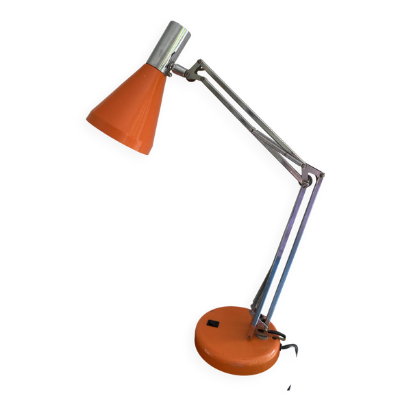 Lampe FASE vintage 70s orange architecte desk lamp space age design Très bon