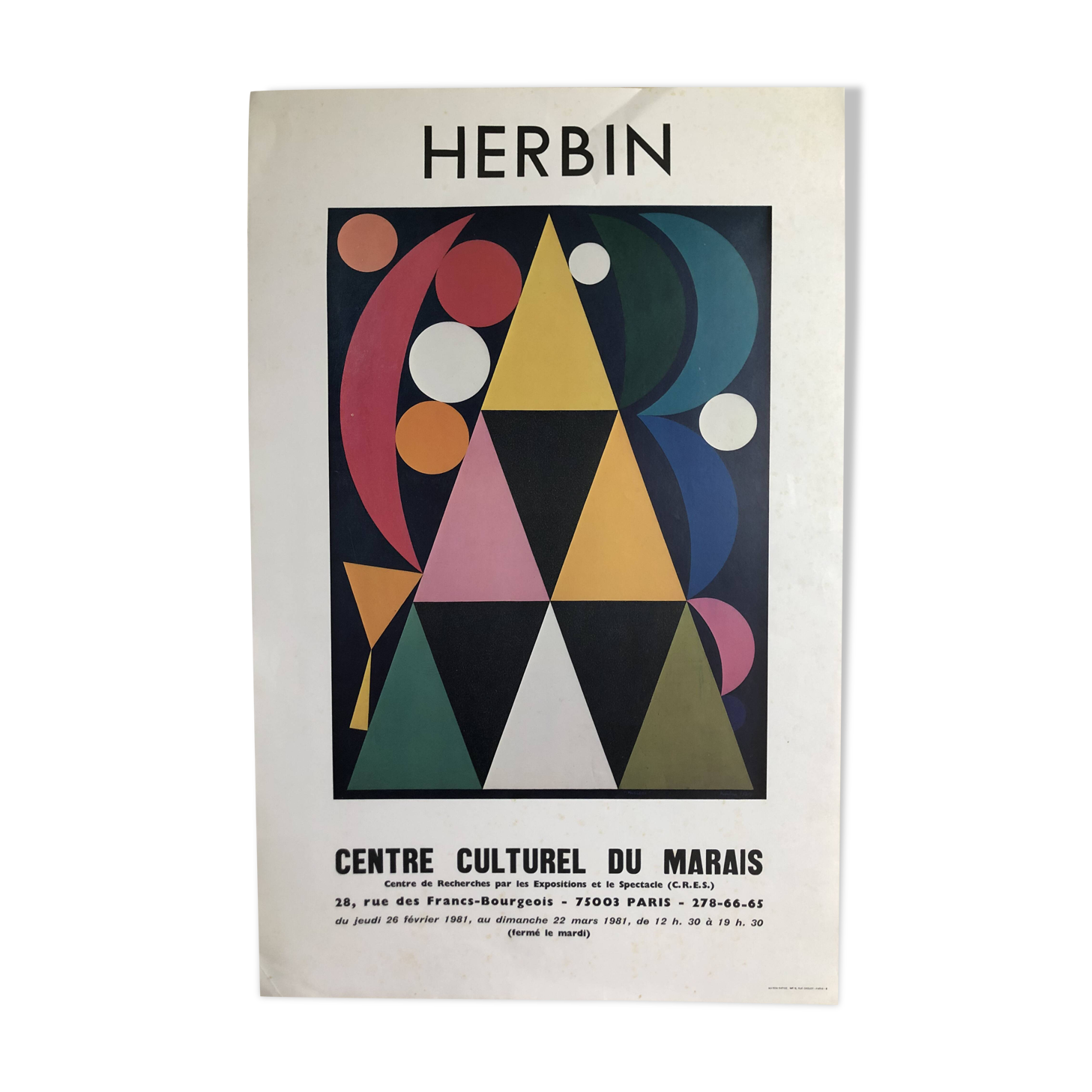 Herbin poster Marais Cultural Center Paris 1981