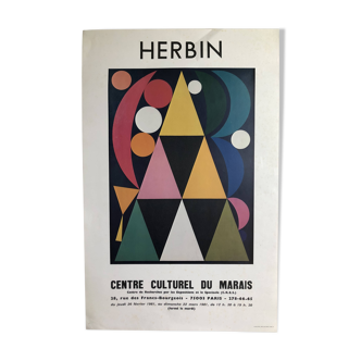 Affiche Herbin Centre culturel du Marais Paris 1981