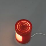 Red and white plastic space age table lamp, 1960s
