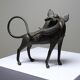 Subject, lion, hyena, Bronze beast from Benin Dahomey Cotonou vintage/antique.
