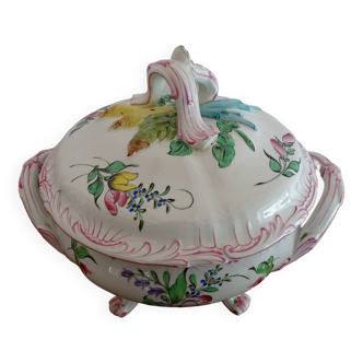 Earthenware tureen/vegetable bowl KG Lunéville floral and onion patterns - Ø 20 cm