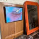 Vintage abstract table - gestural composition