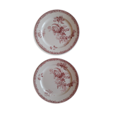 Plate duo in Sarreguemines earthenware - fontanges model