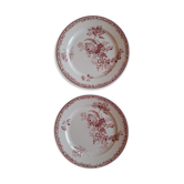 Plate duo in Sarreguemines earthenware - fontanges model