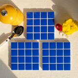 Coasters - Glass enamels - Mosaic - Handmade - Royal blue - Set of 4