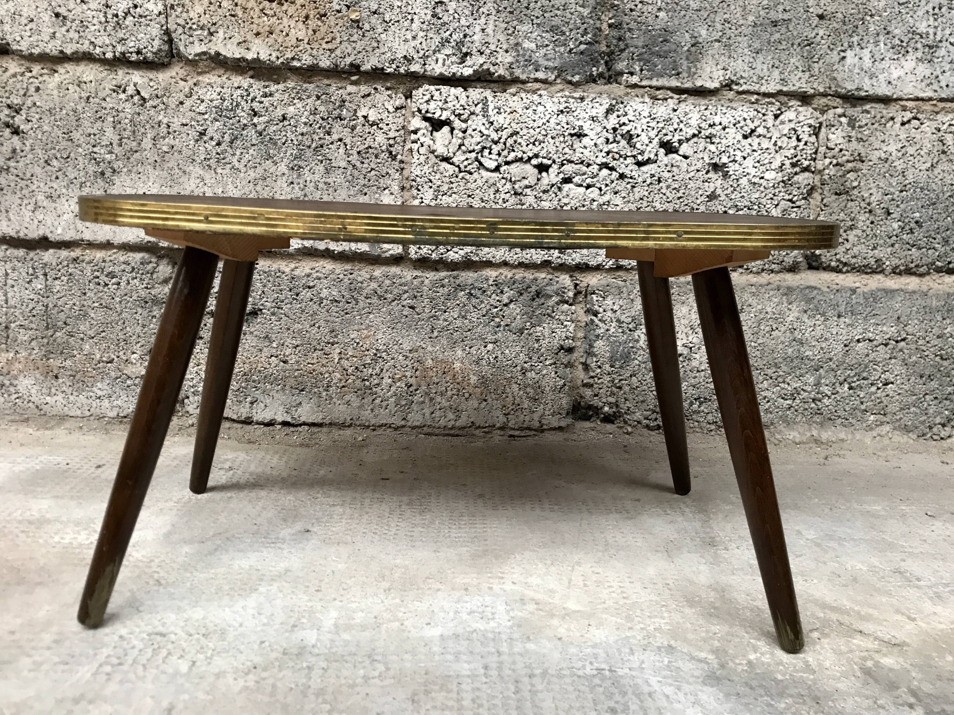 Table d’appoint table basse porte plantes cactus fleurs vintage midcentury 1950 ancien