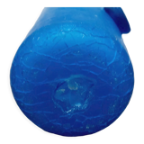 Vase pate de verre bleu
