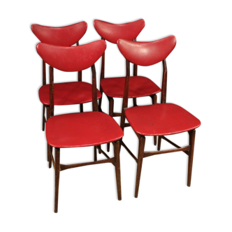 4 chaises en similicuir