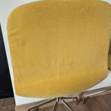 Set of 2 mustard chairs with chrome legs Made in Italy