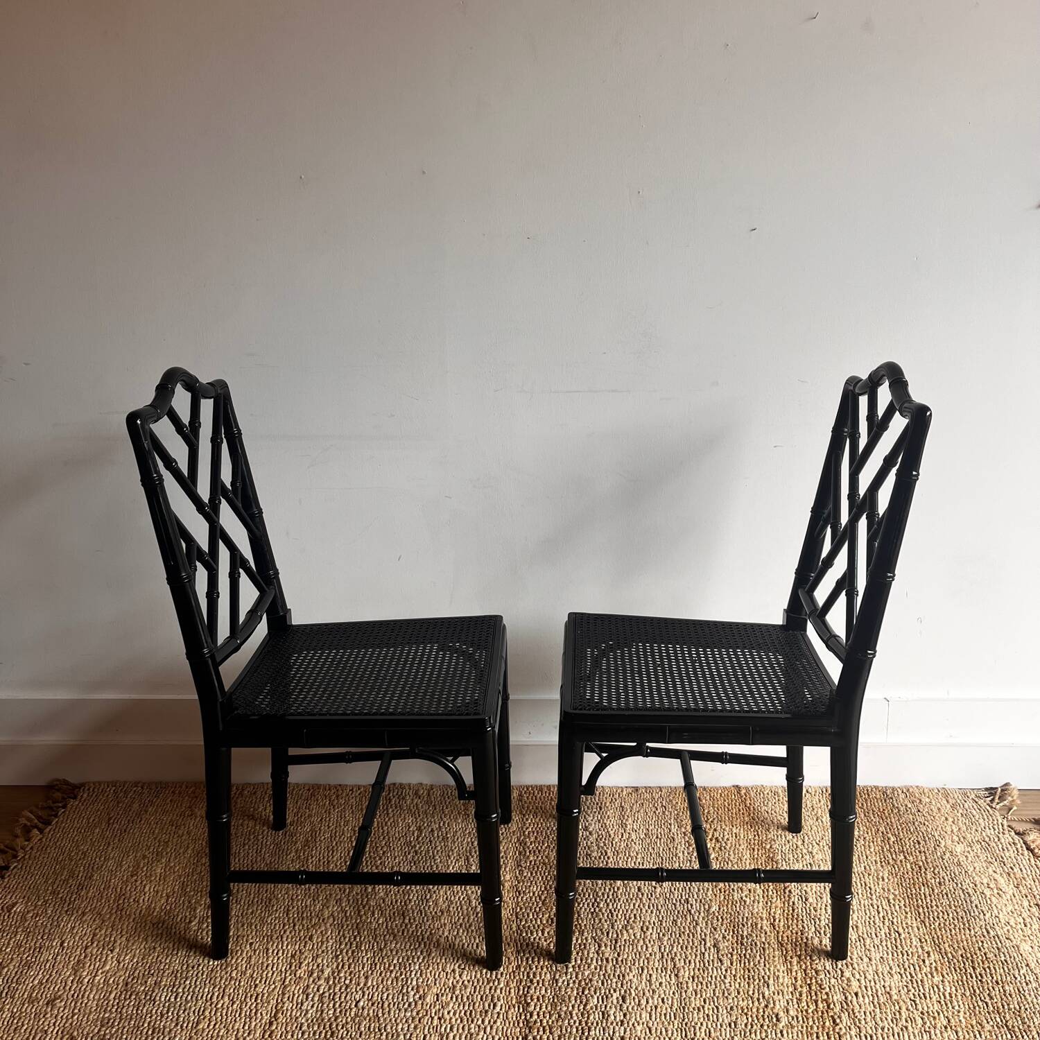 2 Chippendale chairs "Faux bamboo"