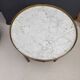 Louis XVI style bouillotte table in mahogany and white marble - Ø 60 cm