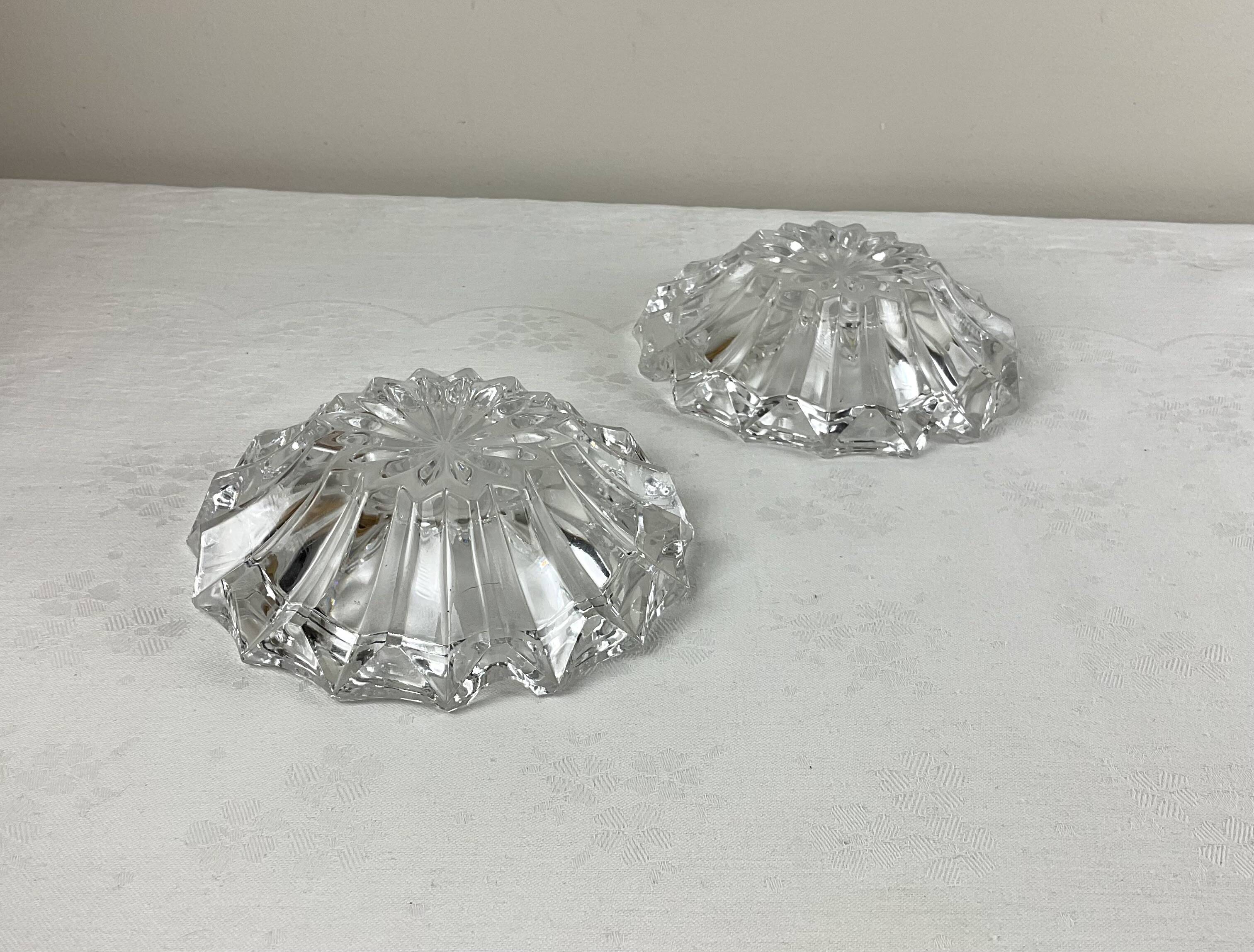 Pair of crystal ashtrays