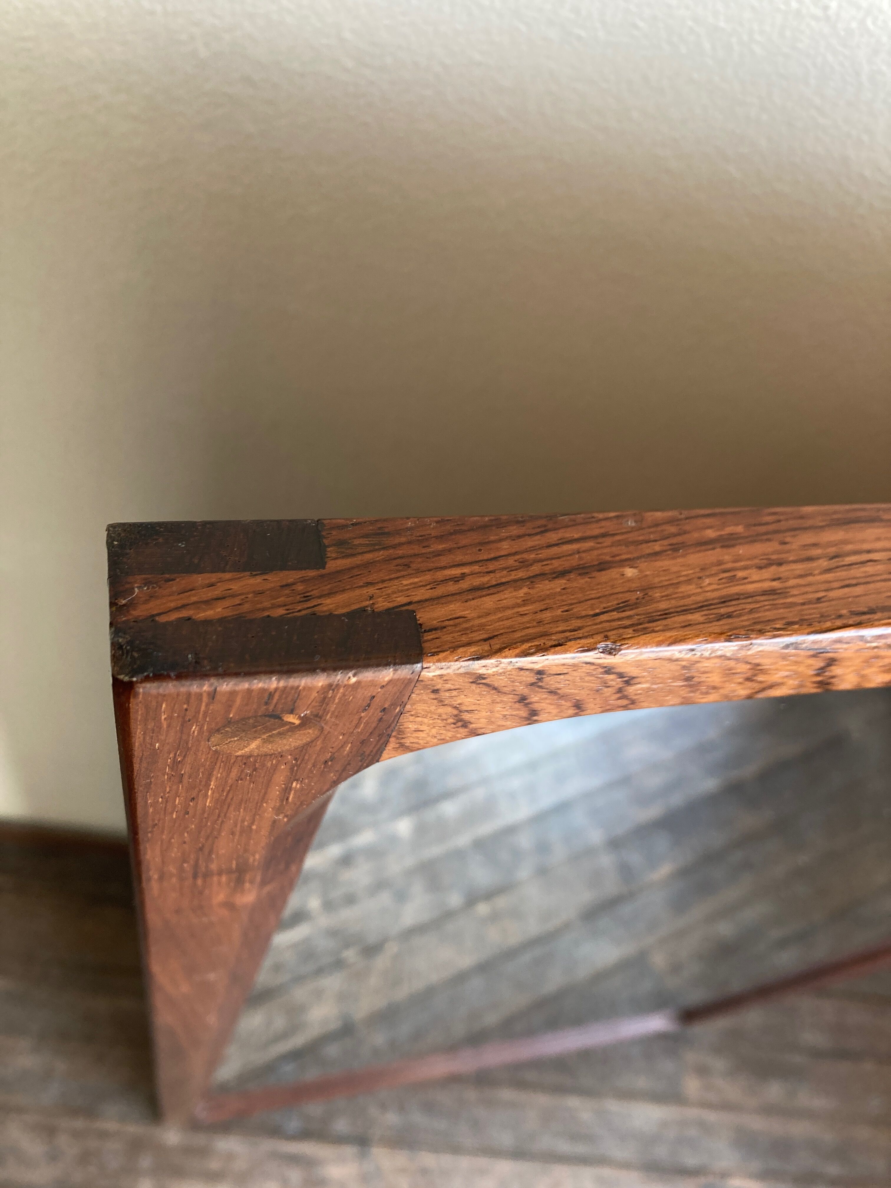 Scandinavian rosewood mirror Aksel Kjersgaard 166 for Möbel Odder 1960