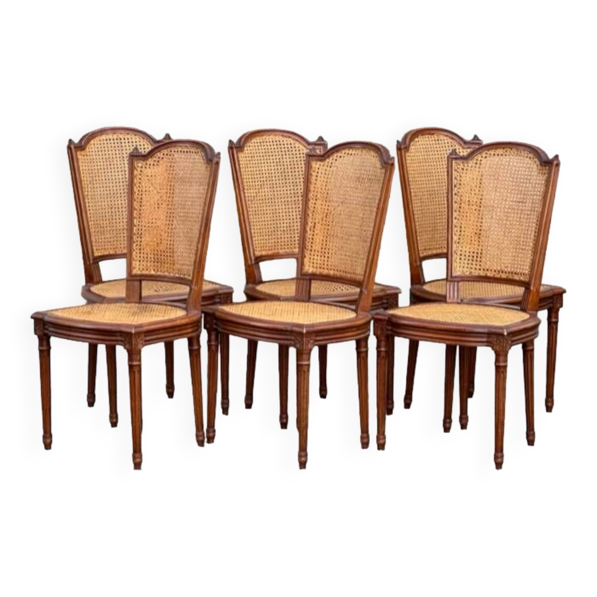 6 chaises cannées