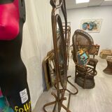 Rattan psyche mirror