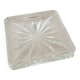 Flat square ashtray geometric patterns design crystal glass - vintage