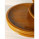 Ten plates in Salins slip with braided patterns 50s