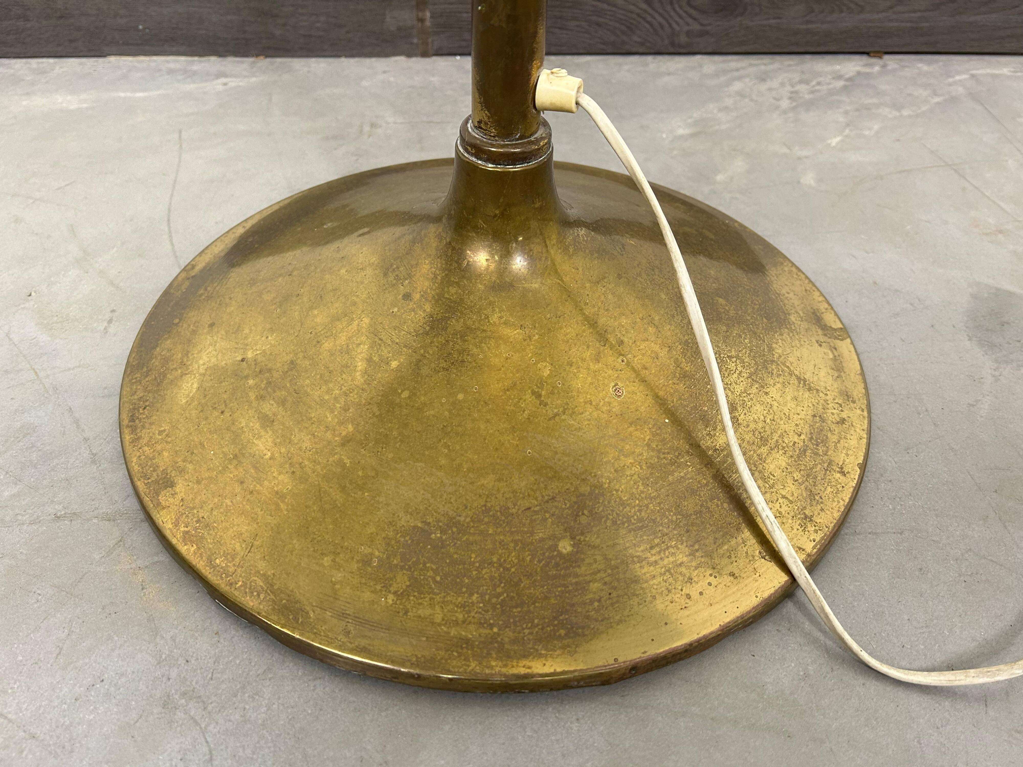 Brass floor lamp designed in the mid-century by Kari Ruokonen for Lynx Finland.