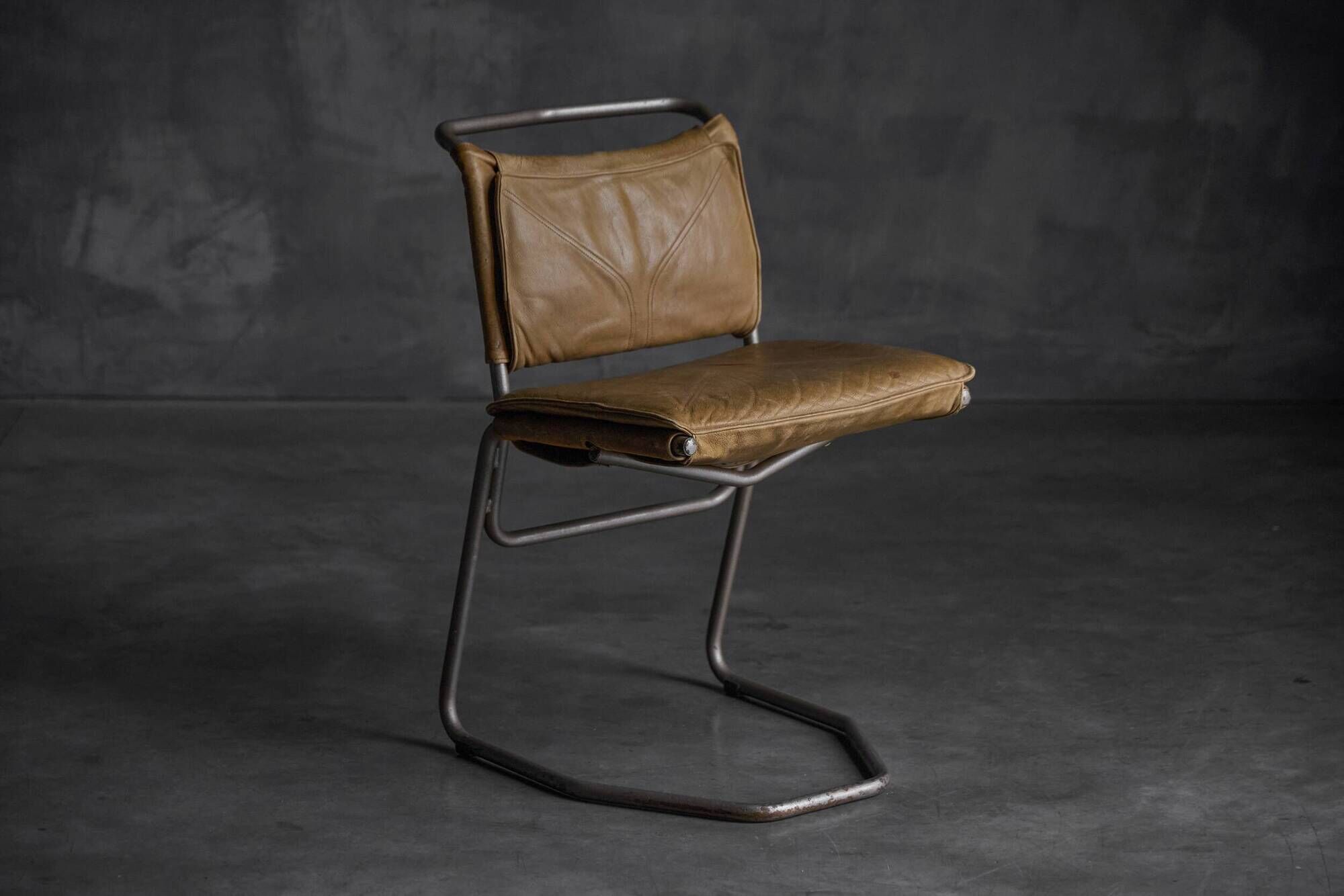 Leather & Steel Dining Chair by Raymond Rombouts, Belgium, 20th century