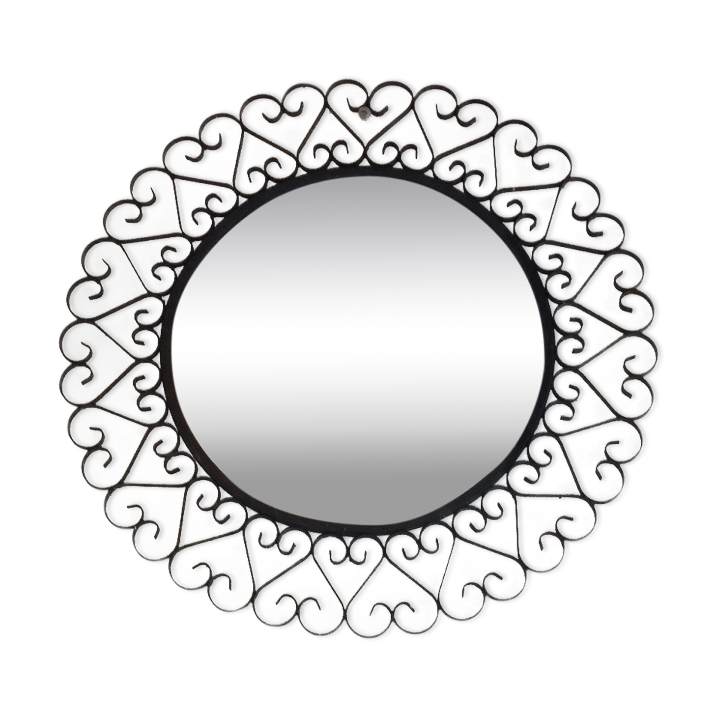 Vintage twisted iron mirror, 1950s, 39cm