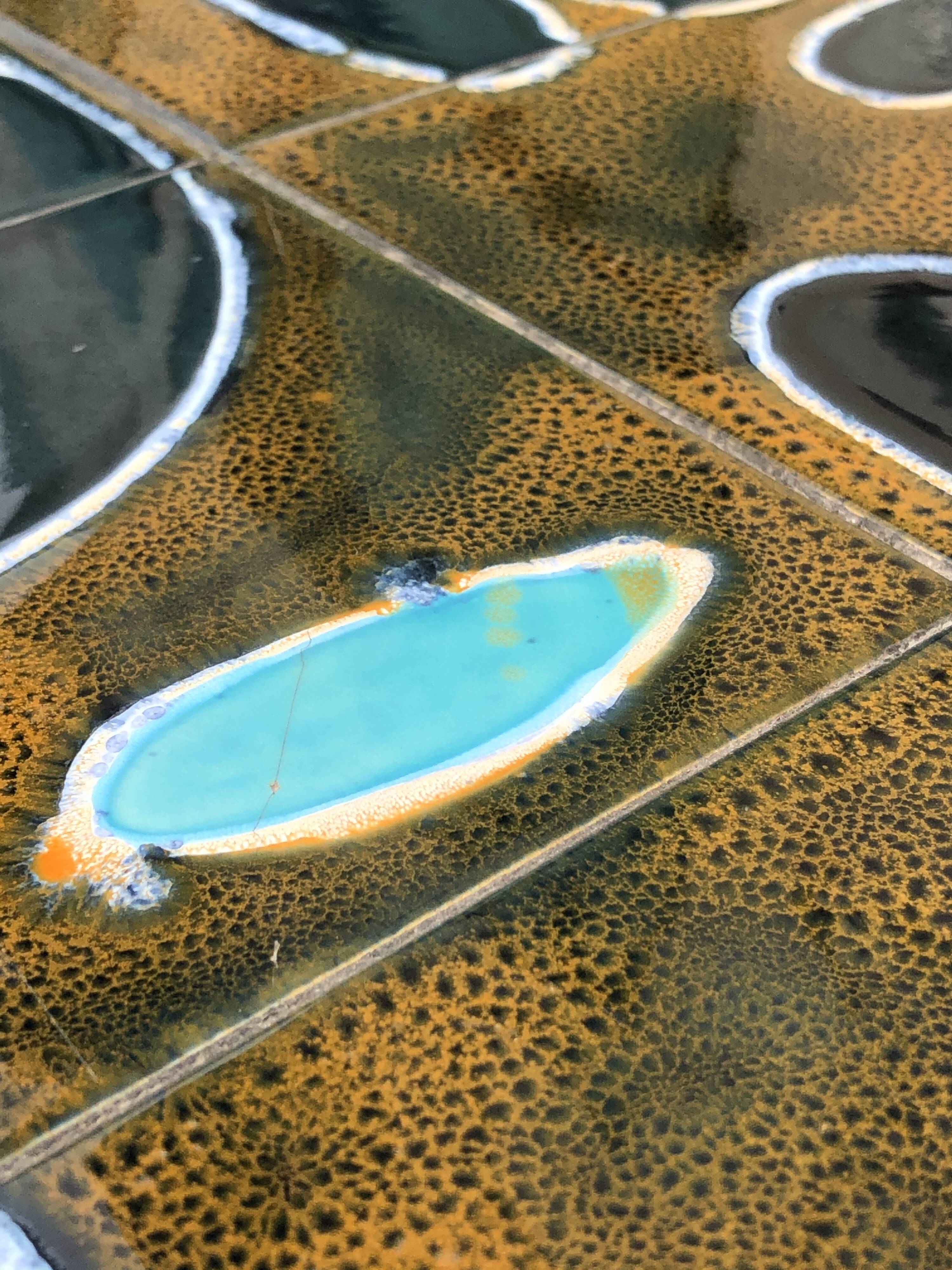 Ceramic and chrome coffee table, 1970