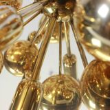 Large brass Sputnik space chandelier from the Space Age by Cosack, Germany, 1970s.