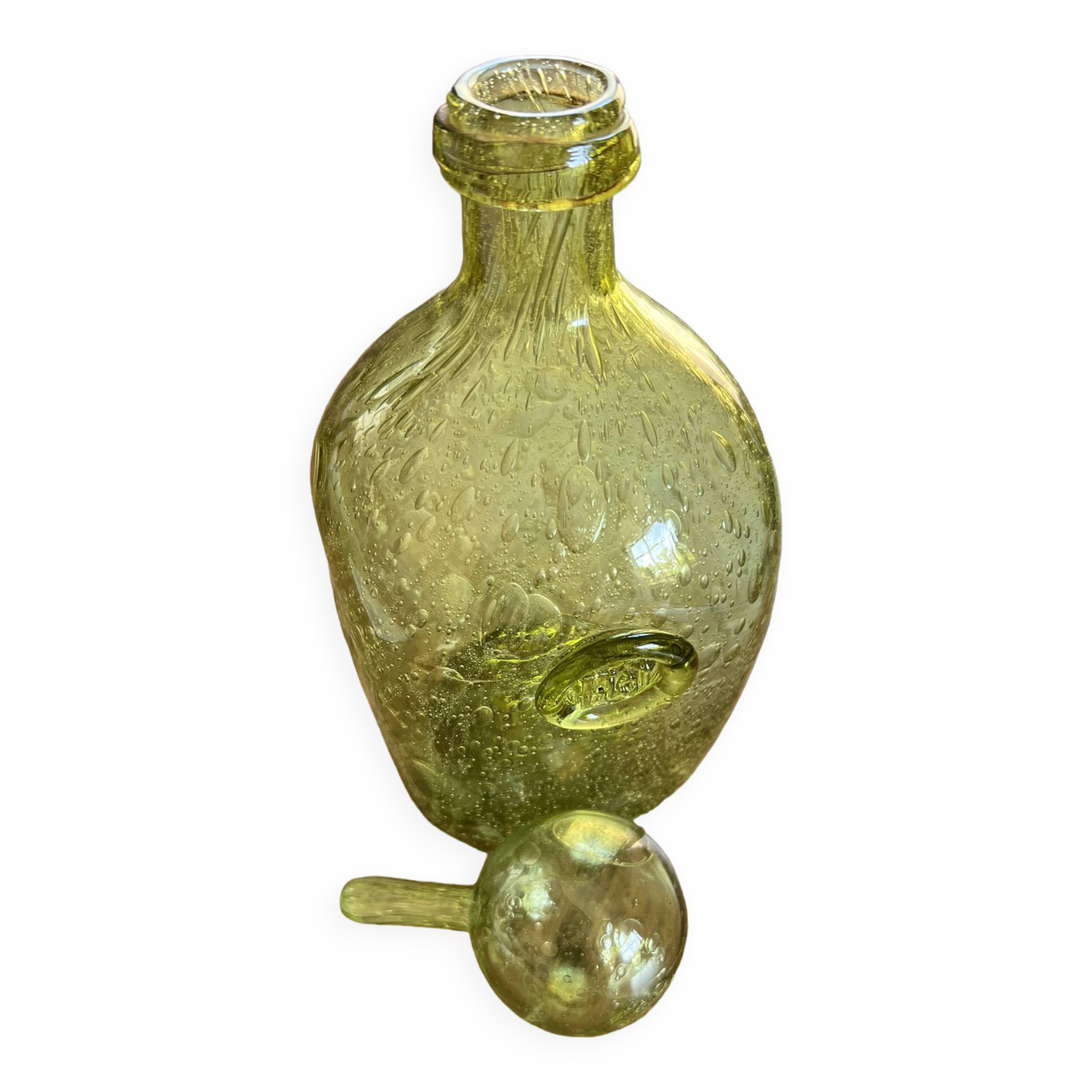 Biot carafe in blown glass